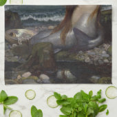 Een zeemeermin van John William Waterhouse Theedoek (Gevouwen)