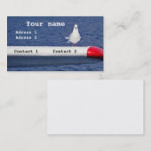 Een zeemeeuw aan boord van een vliegtuig - Visitek Visitekaartje (Voorkant / Achterkant)