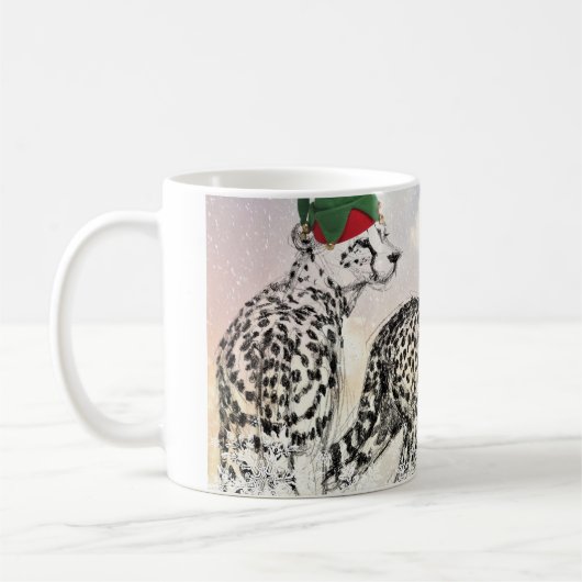 Een zeer Cheetah-kerstfeest Koffiemok (Links)