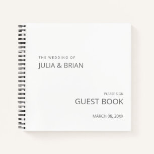 Een zeer eenvoudige bruiloft witte gastenboek notitieboek