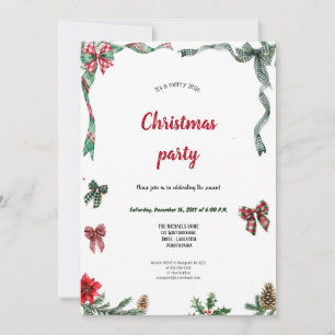 EEN ZEER ELEGANTE GROENE EN RODE KERSTPARTY KAART