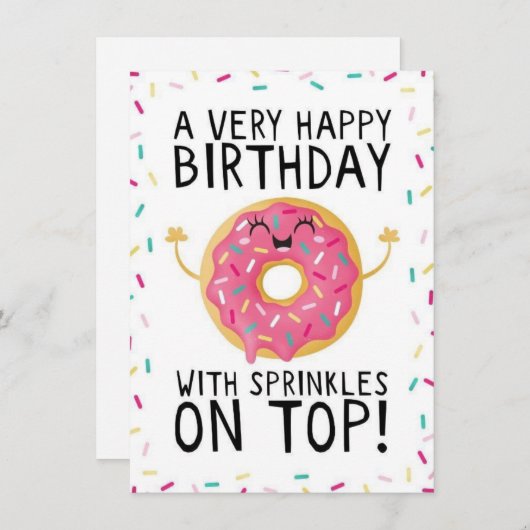 Een zeer gelukkige verjaardag met sproeiers op de feestdagenkaart (Voorkant / Achterkant)