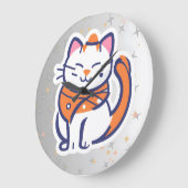Een zeer gelukkige witte en roze smoking kat Wall  Grote Klok (Hoek)