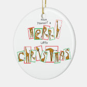 Een zeer Giraffe Kerstmis - letters Keramisch Ornament (Links)