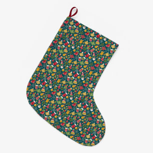 Een zeer kerstpatroon ontwerp grote kerstsok