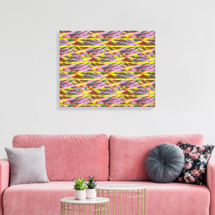 Een zeer kleurrijk patroon met veel verschillende canvas afdruk