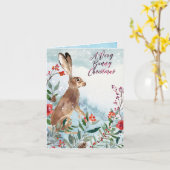 Een zeer konijnlijke kerst Kaart (Gele Bloem)