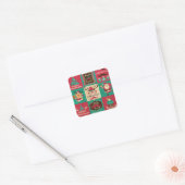 Een zeer Manly kerstmustache Collage Sticker (Envelop)