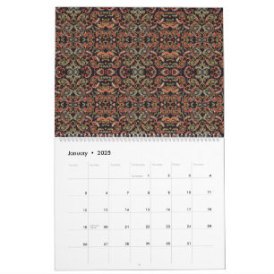 Een zeer patroon met veel verschillende kleuren kalender