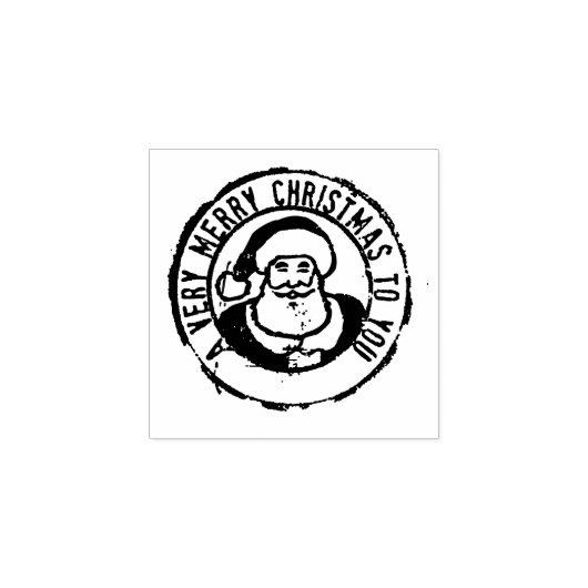 Een zeer prettige kerststempel 	rubberstempel (Afrduk)