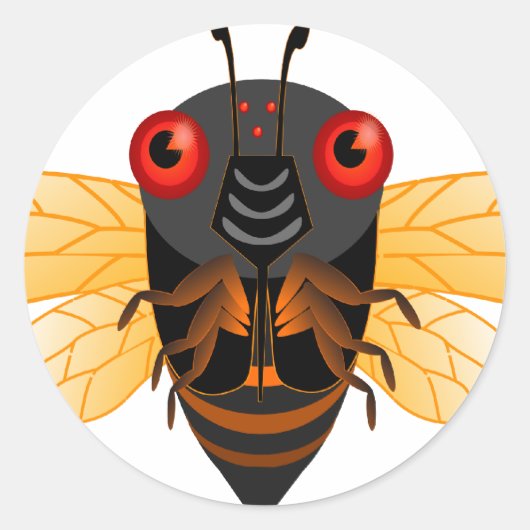 Een zeer schattige 17 jaar cicada ronde sticker (Voorkant)