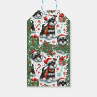 Een zeer Schnauzer Kerstmis Cadeaulabel