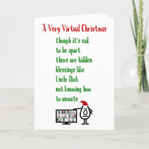 Een zeer virtuele kerst Een vrolijk kerstgedicht Feestdagen Kaart