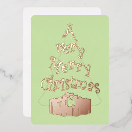 Een zeer vrolijke kerst Folie vakantie Kaart