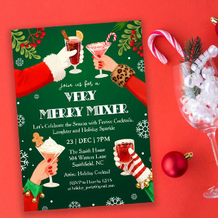 Een zeer vrolijke mixer Kerstcocktailparty Kaart
