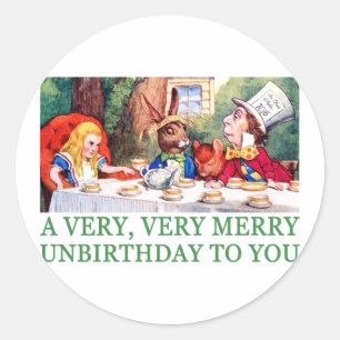EEN ZEER, ZEER VROLIJKE UNBIRTHDAY VOOR JOU! RONDE STICKER