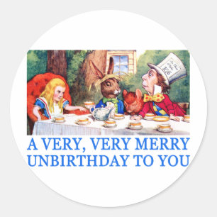EEN ZEER, ZEER VROLIJKE UNBIRTHDAY VOOR JOU! RONDE STICKER