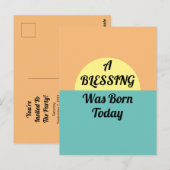 Een ZEGENING Is Vandaag Geboren Retro Vintage Uitn Briefkaart (Voorkant / Achterkant)