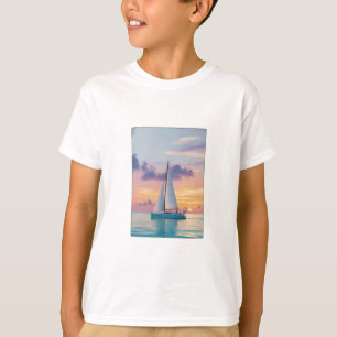 Een zeilboot die over de oceaan glijdt t-shirt