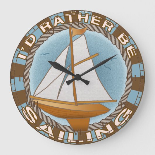 Een Zeilboot klok van A Rather Be Sailing (Voorkant)