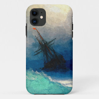 Een zeilschip in een storm iPhone 11 hoesje