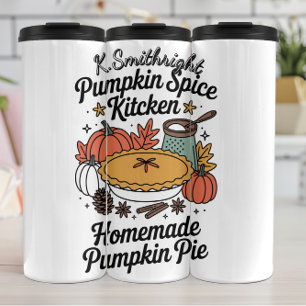 Een zelfgemaakte pompoen taart keuken ontwerp thermosbeker
