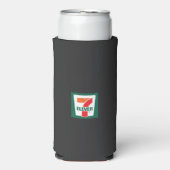 Een zeven logo op een groene achtergrond (Seltzer Voorkant)