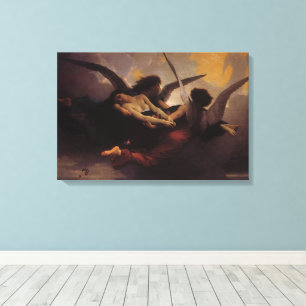 Een ziel die door Bouguereau naar de hemel wordt g Canvas Afdruk