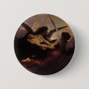 Een ziel die door Bouguereau naar de hemel wordt g Ronde Button 5,7 Cm
