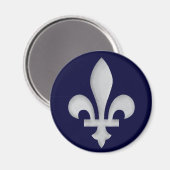Een zilveren Fleur-de-lys magneet (Voorkant / Achterkant)