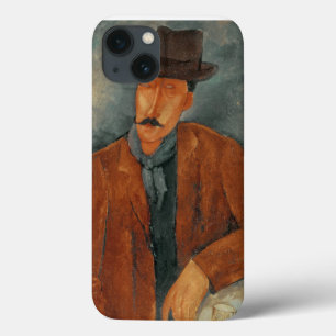 Een zittend man dat op een tafel leunt iPhone 13 hoesje