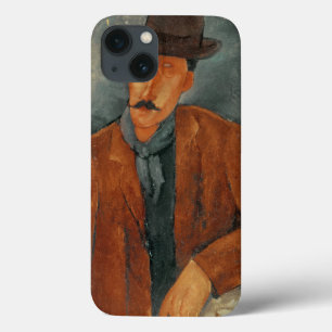 Een zittend man dat op een tafel leunt iPhone 13 hoesje