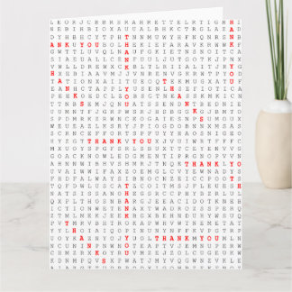 Een zoekwoord puzzel dankbaar cadeau zeggen dank u bedankkaart