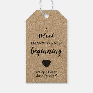 Een zoete afsluiting voor een nieuw begin Trouwgun Cadeaulabel