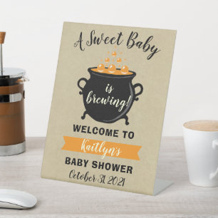 Een zoete Baby breekt halloween Baby shower Reclamebord Met Voetstuk