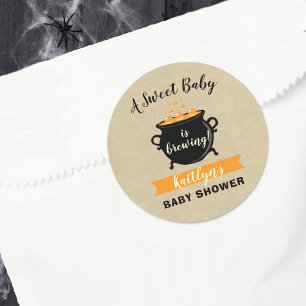 Een zoete Baby breekt halloween Baby shower Ronde Sticker
