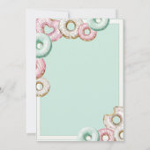 Een zoete Baby Green Donuts Waterverf Baby shower Kaart (Achterkant)