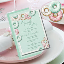 Een zoete Baby Green Donuts Waterverf Baby shower