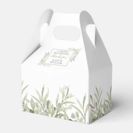 Een zoete beginnende groene Dank je wel Trouwdag Bedankdoosjes (Achterkant)