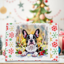 Een zoete Boston Terrier Kerst