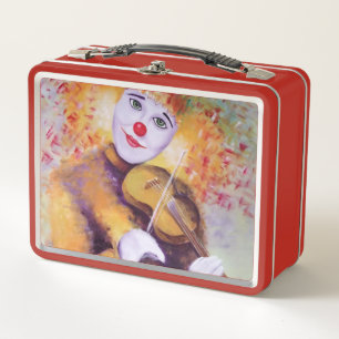Een zoete clown die de viool speelt