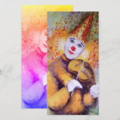 Een zoete clown die de viool speelt bedankkaart (Voorkant / Achterkant)