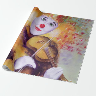Een zoete clown die de viool speelt cadeaupapier