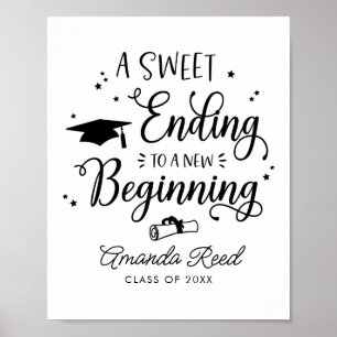 Een zoete die aan een nieuw beginnend Afstuderen a Poster