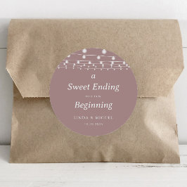 Een zoete die eindigt op een nieuw begin-huwelijk ronde sticker