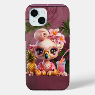 Een zoete flamingo in een tropisch paradijs