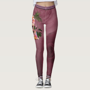 Een zoete flamingo in een tropisch paradijs leggings