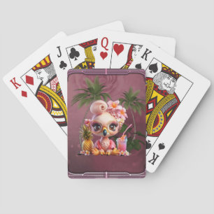 Een zoete flamingo in een tropisch paradijs pokerkaarten