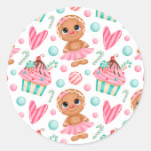 Een zoete kerstochtend ronde sticker (Voorkant)