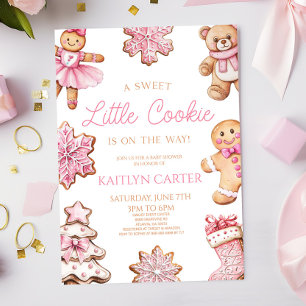 Een zoete kleine cookie roze gingerbread baby show kaart